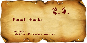 Mendl Hedda névjegykártya